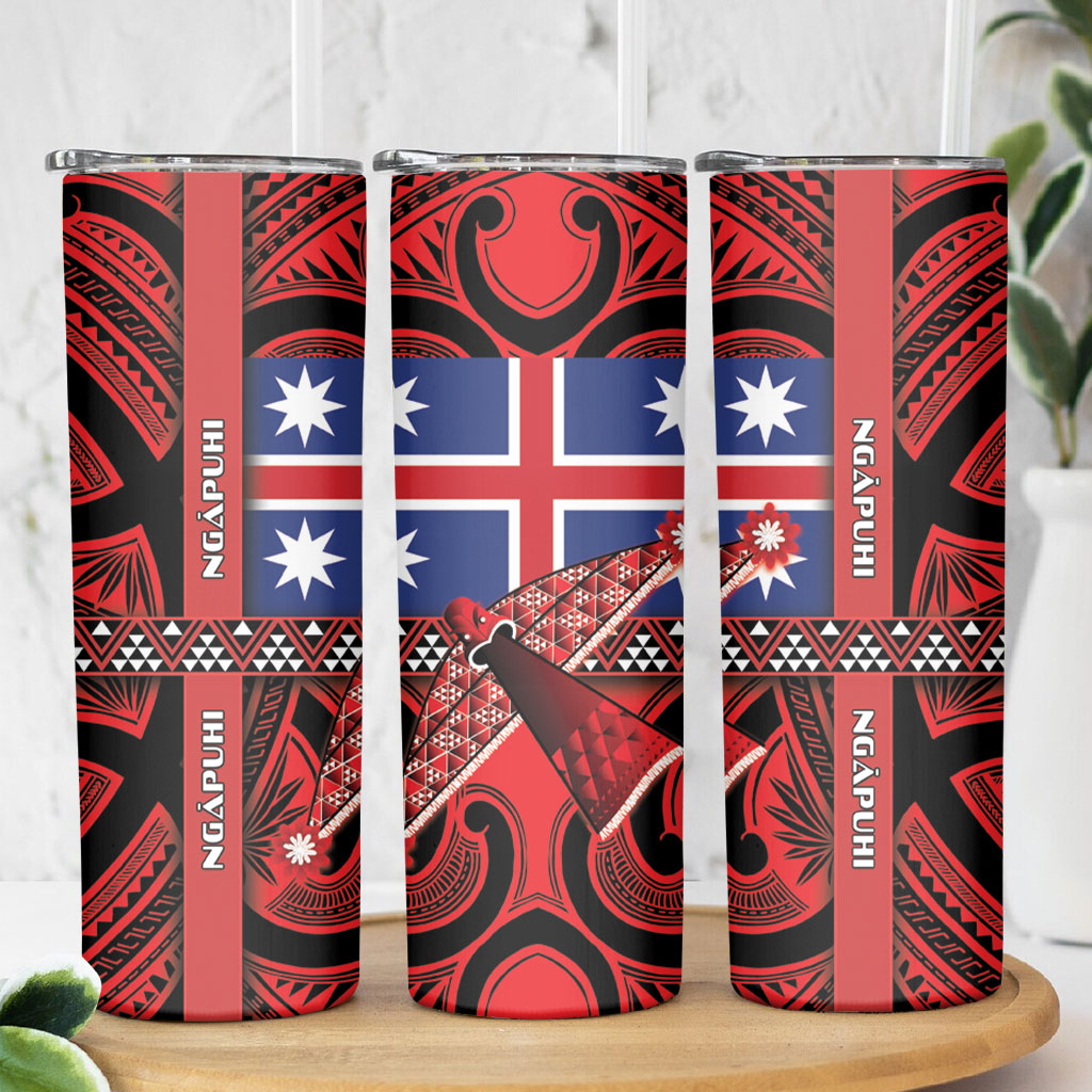 Aotearoa Iwi Ngapuhi Skinny Tumbler Tuhoronuku Kite United Tribes Flag Maori Pattern