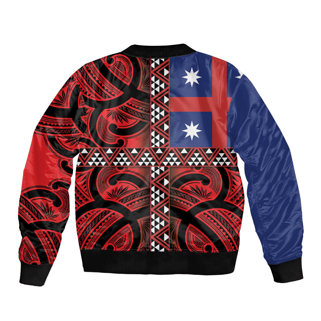 Aotearoa Iwi Ngapuhi Sleeve Zip Bomber Jacket Tuhoronuku Kite United Tribes Flag Maori Pattern