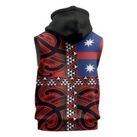 Aotearoa Iwi Ngapuhi Sleeveless Hoodie Tuhoronuku Kite United Tribes Flag Maori Pattern