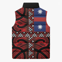 Aotearoa Iwi Ngapuhi Sleeveless Puffer Jacket Tuhoronuku Kite United Tribes Flag Maori Pattern