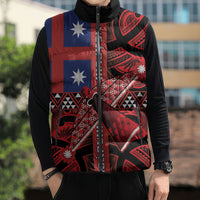 Aotearoa Iwi Ngapuhi Sleeveless Puffer Jacket Tuhoronuku Kite United Tribes Flag Maori Pattern