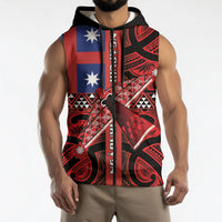 Aotearoa Iwi Ngapuhi Sleeveless Zip Hoodie Tuhoronuku Kite United Tribes Flag Maori Pattern