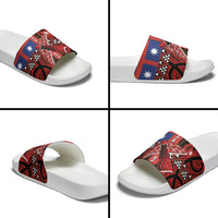 Aotearoa Iwi Ngapuhi Slide Sandals Tuhoronuku Kite United Tribes Flag Maori Pattern