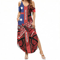 Aotearoa Iwi Ngapuhi Summer Maxi Dress Tuhoronuku Kite United Tribes Flag Maori Pattern