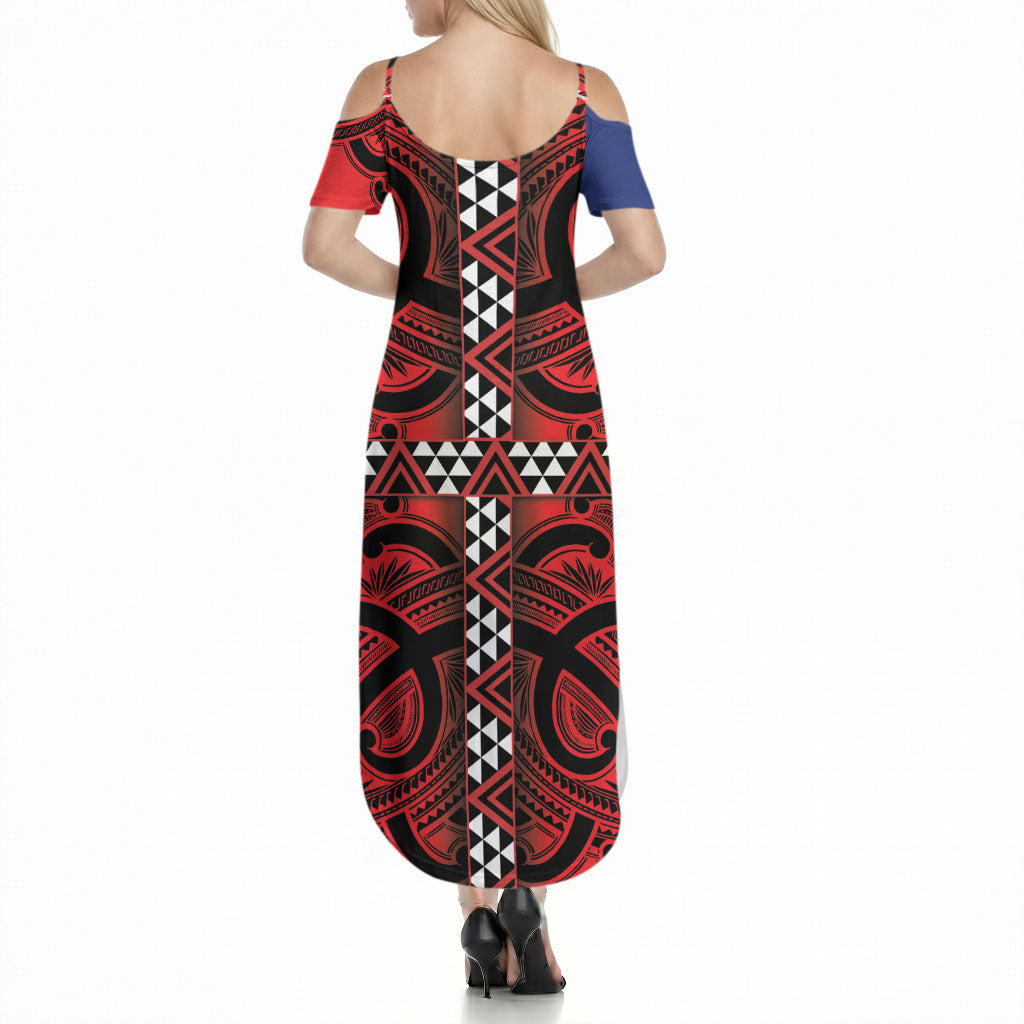 Aotearoa Iwi Ngapuhi Summer Maxi Dress Tuhoronuku Kite United Tribes Flag Maori Pattern