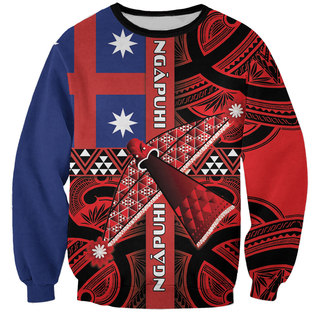 Aotearoa Iwi Ngapuhi Sweatshirt Tuhoronuku Kite United Tribes Flag Maori Pattern LT22 Unisex Red - Polynesian Pride