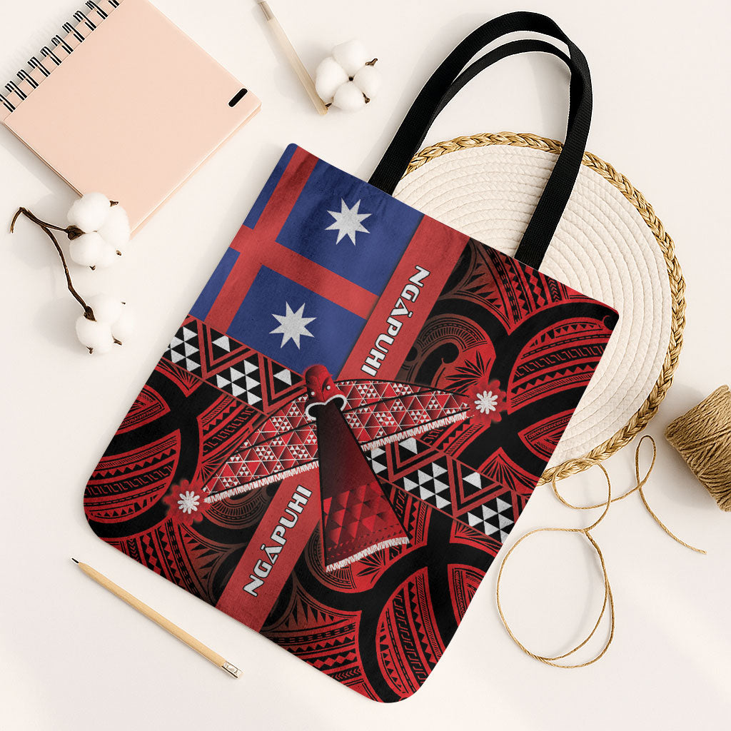Aotearoa Iwi Ngapuhi Tote Bag Tuhoronuku Kite United Tribes Flag Maori Pattern