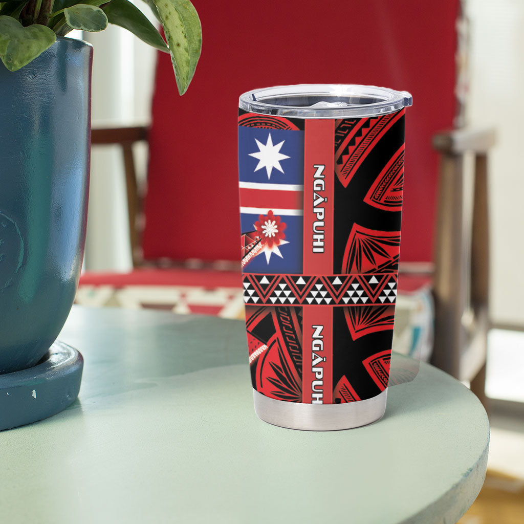 Aotearoa Iwi Ngapuhi Tumbler Cup Tuhoronuku Kite United Tribes Flag Maori Pattern