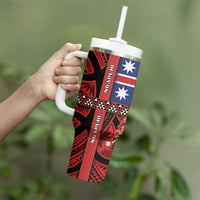Aotearoa Iwi Ngapuhi Tumbler With Handle Tuhoronuku Kite United Tribes Flag Maori Pattern