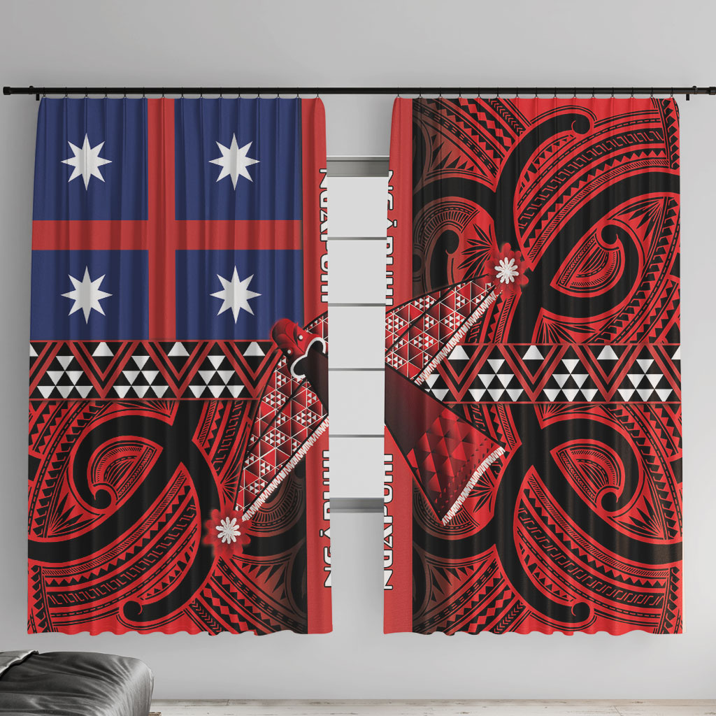 Aotearoa Iwi Ngapuhi Window Curtain Tuhoronuku Kite United Tribes Flag Maori Pattern