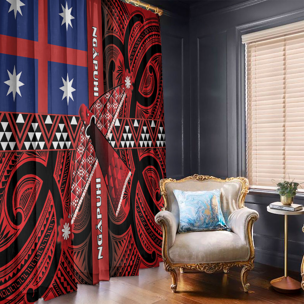 Aotearoa Iwi Ngapuhi Window Curtain Tuhoronuku Kite United Tribes Flag Maori Pattern