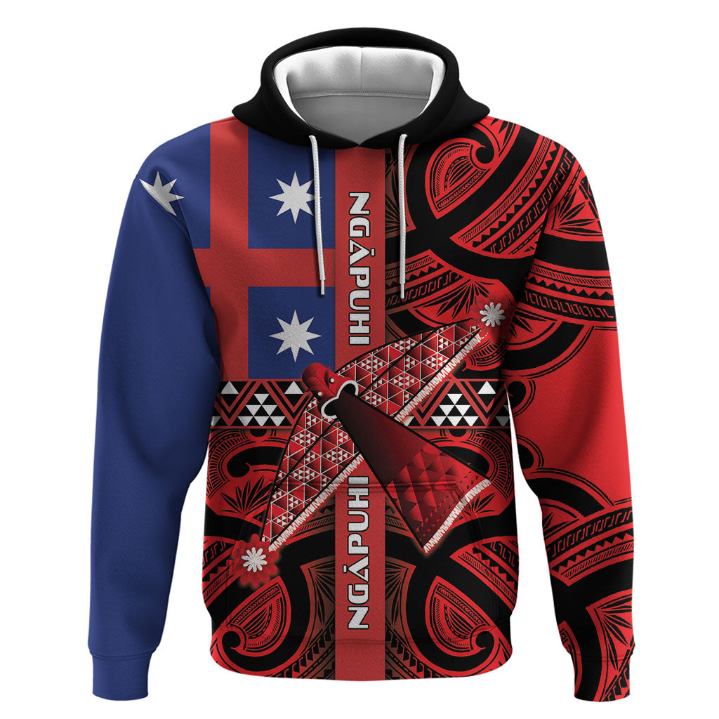Aotearoa Iwi Ngapuhi Zip Hoodie Tuhoronuku Kite United Tribes Flag Maori Pattern
