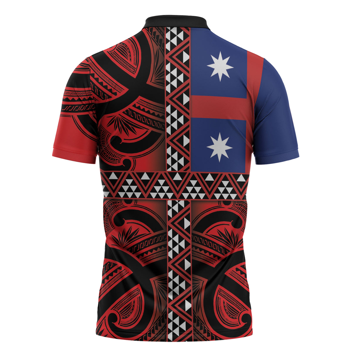 Aotearoa Iwi Ngapuhi Zipper Polo Shirt Tuhoronuku Kite United Tribes Flag Maori Pattern