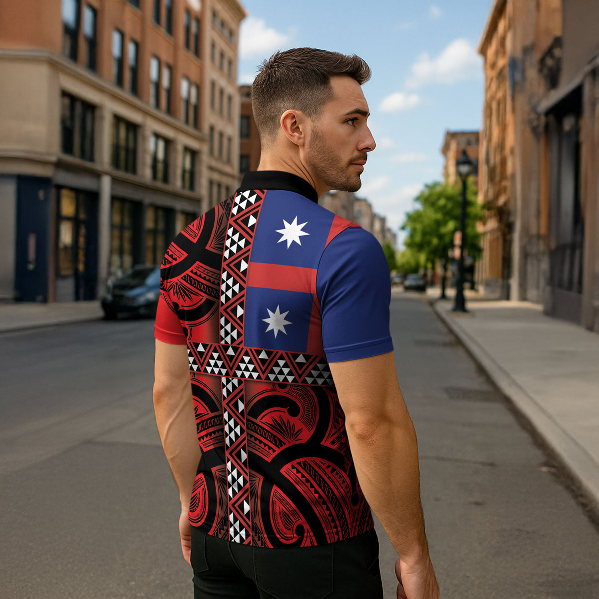 Aotearoa Iwi Ngapuhi Zipper Polo Shirt Tuhoronuku Kite United Tribes Flag Maori Pattern