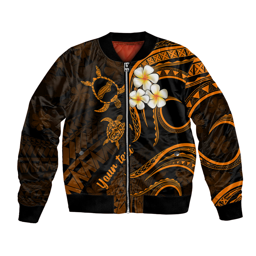 Personalised Niihau Hawaii Bomber Jacket Polynesian Tattoo and Pacific Plumeria Gold Vibe LT9 Unisex Gold - Polynesian Pride