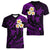 Personalised Niihau Hawaii Women V Neck T Shirt Polynesian Tattoo and Pacific Plumeria Purple Vibe LT9 - Polynesian Pride