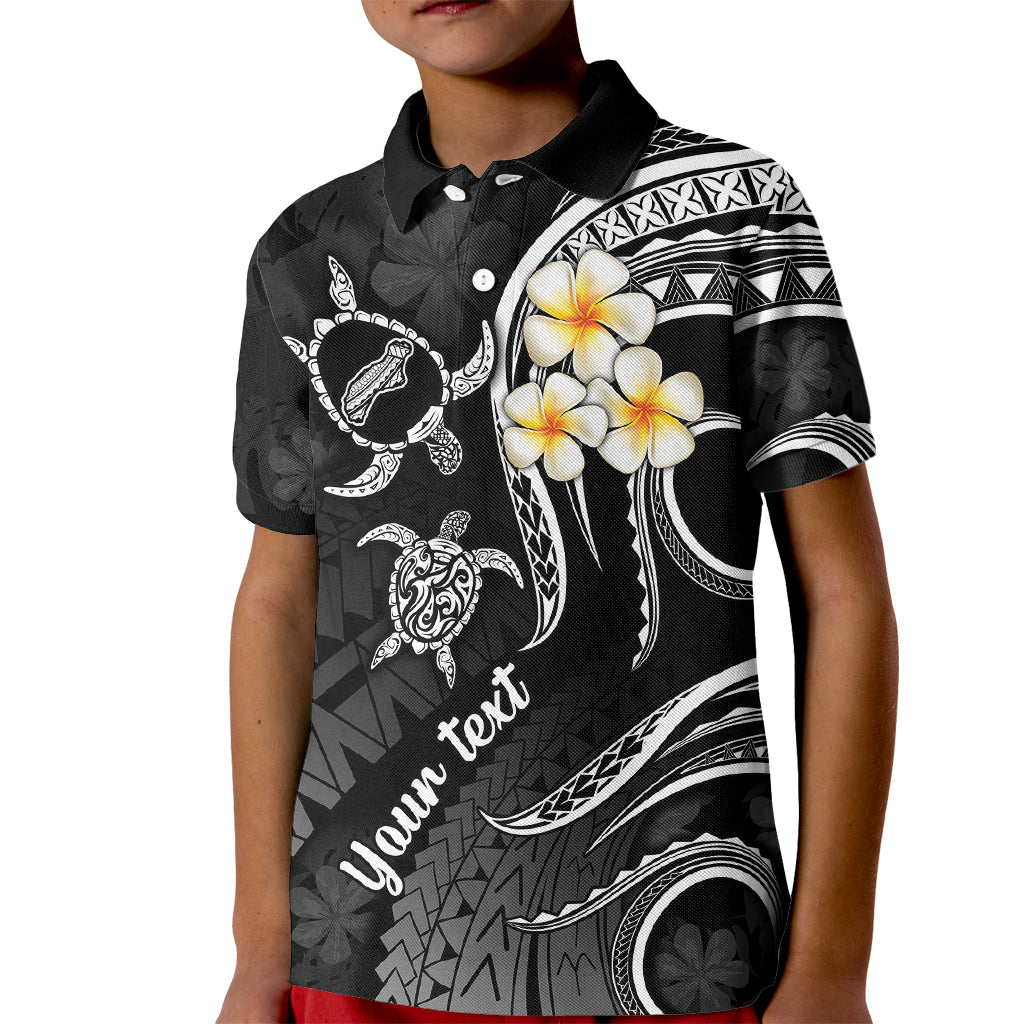 Personalised Niihau Hawaii Kid Polo Shirt Polynesian Tattoo and Pacific Plumeria White Vibe LT9 Kid White - Polynesian Pride