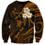 Personalised Molokai Hawaii Sweatshirt Polynesian Tattoo and Pacific Plumeria Gold Vibe LT9 Unisex Gold - Polynesian Pride