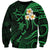 Personalised Molokai Hawaii Sweatshirt Polynesian Tattoo and Pacific Plumeria Green Vibe LT9 Unisex Green - Polynesian Pride