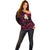 Personalised Molokai Hawaii Off Shoulder Sweater Polynesian Tattoo and Pacific Plumeria Pink Vibe LT9 - Polynesian Pride