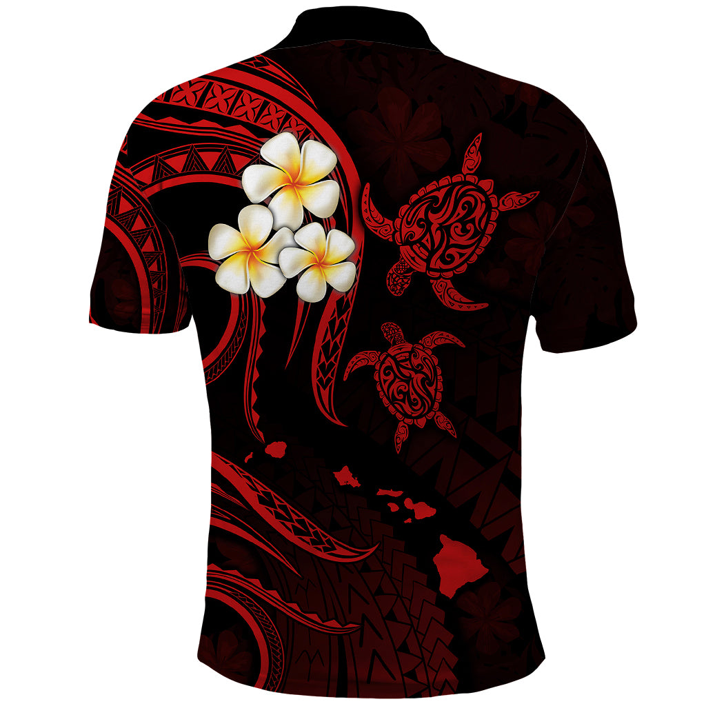 Custom Molokai Hawaii Polo Shirt Polynesian Tattoo and Pacific Plumeria Red Vibe LT9 - Polynesian Pride