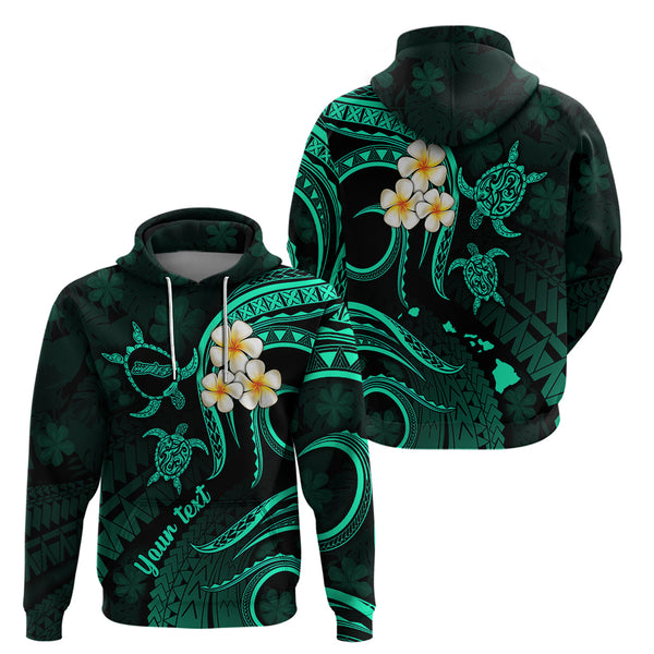 Polynesian Pride Plumeria Flowers Hoodie Polynesian Tribal Green Vibe LT9 main image 0