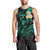 Personalised Molokai Hawaii Men Tank Top Polynesian Tattoo and Pacific Plumeria Turquoise Vibe LT9 - Polynesian Pride