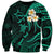 Personalised Molokai Hawaii Sweatshirt Polynesian Tattoo and Pacific Plumeria Turquoise Vibe LT9 Unisex Turquoise - Polynesian Pride
