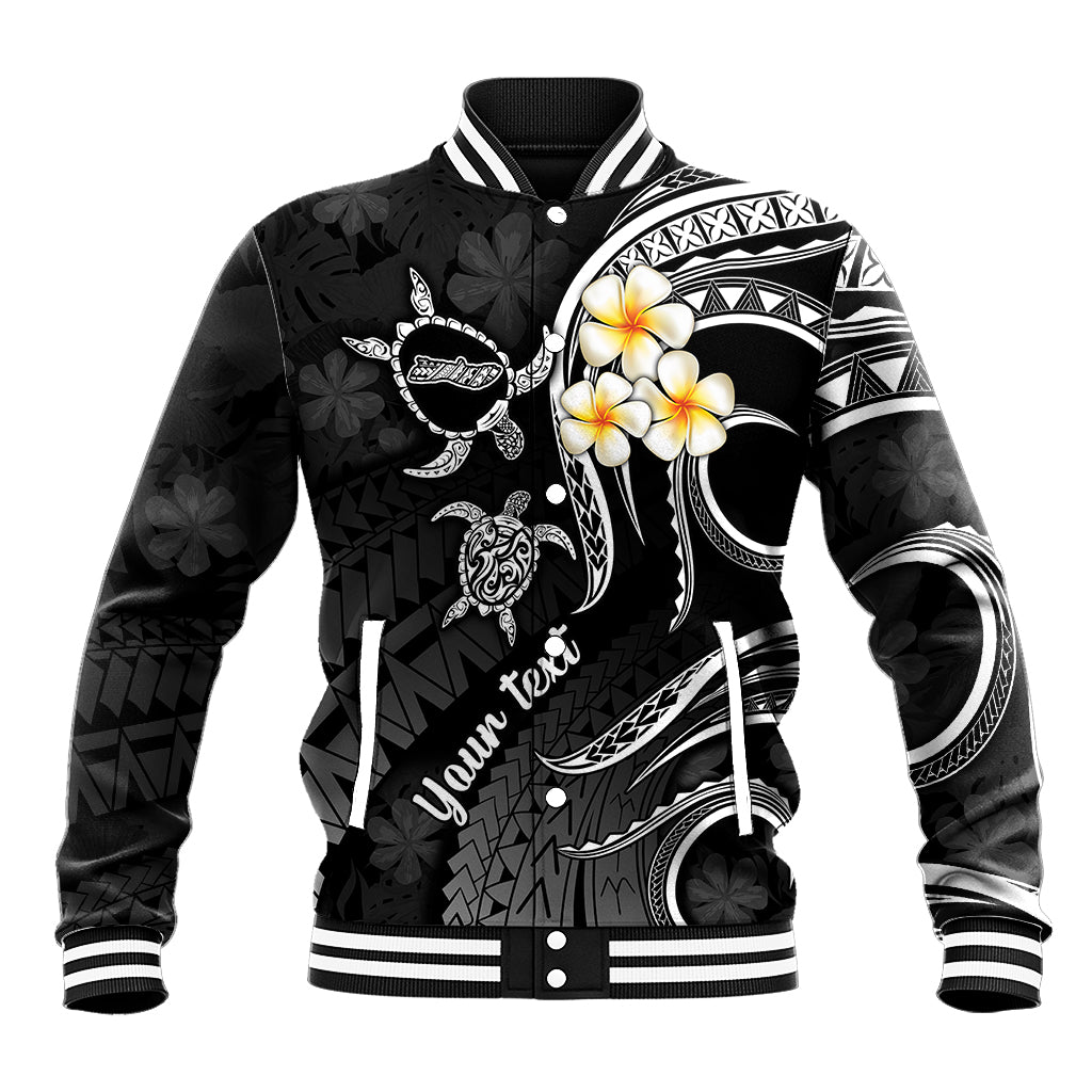 Personalised Molokai Hawaii Baseball Jacket Polynesian Tattoo and Pacific Plumeria White Vibe LT9 Unisex White - Polynesian Pride