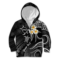 Personalised Molokai Hawaii Kid Hoodie Polynesian Tattoo and Pacific Plumeria White Vibe LT9 Zip Hoodie White - Polynesian Pride
