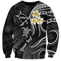 Personalised Molokai Hawaii Sweatshirt Polynesian Tattoo and Pacific Plumeria White Vibe LT9 Unisex White - Polynesian Pride