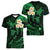 Personalised Lanai Hawaii Women V Neck T Shirt Polynesian Tattoo and Pacific Plumeria Green Vibe LT9 - Polynesian Pride