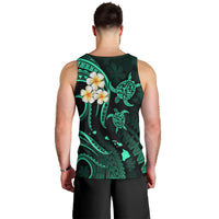 Personalised Lanai Hawaii Men Tank Top Polynesian Tattoo and Pacific Plumeria Turquoise Vibe LT9 - Polynesian Pride