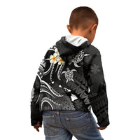 Personalised Lanai Hawaii Kid Hoodie Polynesian Tattoo and Pacific Plumeria White Vibe LT9 - Polynesian Pride
