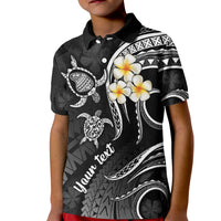 Personalised Lanai Hawaii Kid Polo Shirt Polynesian Tattoo and Pacific Plumeria White Vibe LT9 Kid White - Polynesian Pride