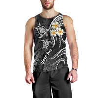 Personalised Lanai Hawaii Men Tank Top Polynesian Tattoo and Pacific Plumeria White Vibe LT9 - Polynesian Pride