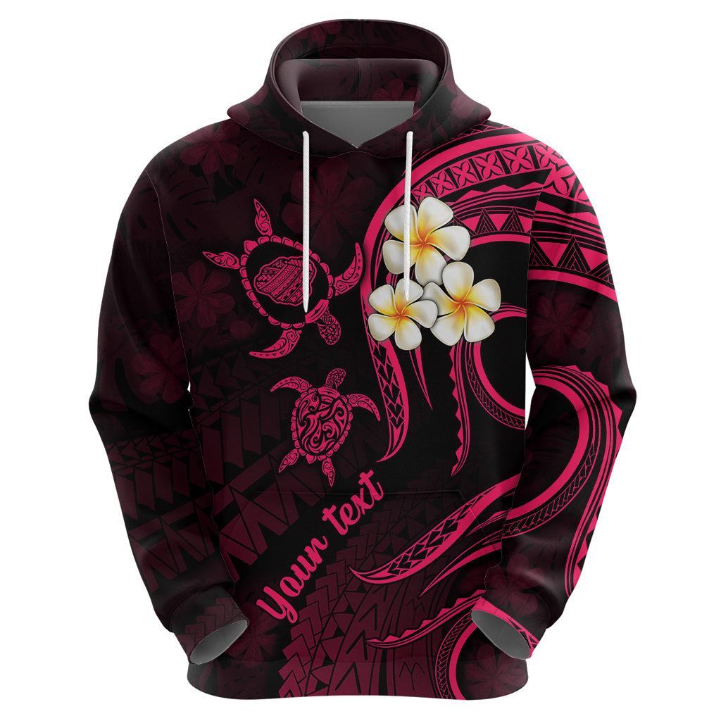 Custom Kauai Hawaii Hoodie Polynesian Tattoo and Pacific Plumeria Pink Vibe LT9 - Polynesian Pride