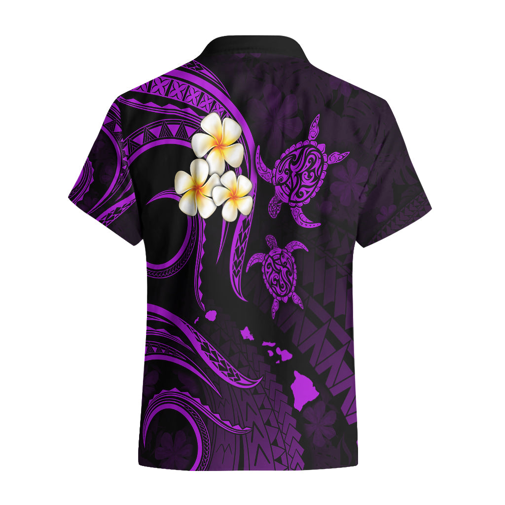Personalised Kauai Hawaii Hawaiian Shirt Polynesian Tattoo and Pacific Plumeria Purple Vibe LT9 - Polynesian Pride