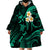 Personalised Kauai Hawaii Wearable Blanket Hoodie Polynesian Tattoo and Pacific Plumeria Turquoise Vibe LT9 - Polynesian Pride