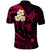 Custom Kahoolawe Hawaii Polo Shirt Polynesian Tattoo and Pacific Plumeria Pink Vibe LT9 - Polynesian Pride