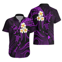Personalised Kahoolawe Hawaii Hawaiian Shirt Polynesian Tattoo and Pacific Plumeria Purple Vibe LT9 - Polynesian Pride