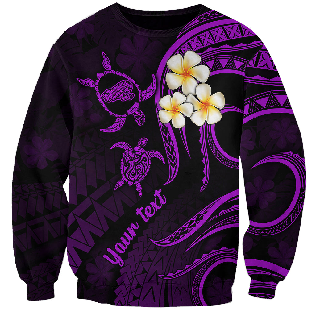 Personalised Kahoolawe Hawaii Sweatshirt Polynesian Tattoo and Pacific Plumeria Purple Vibe LT9 Unisex Purple - Polynesian Pride