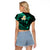 Personalised Kahoolawe Hawaii Raglan Cropped T Shirt Polynesian Tattoo and Pacific Plumeria Turquoise Vibe LT9 - Polynesian Pride