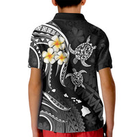 Personalised Kahoolawe Hawaii Kid Polo Shirt Polynesian Tattoo and Pacific Plumeria White Vibe LT9 - Polynesian Pride