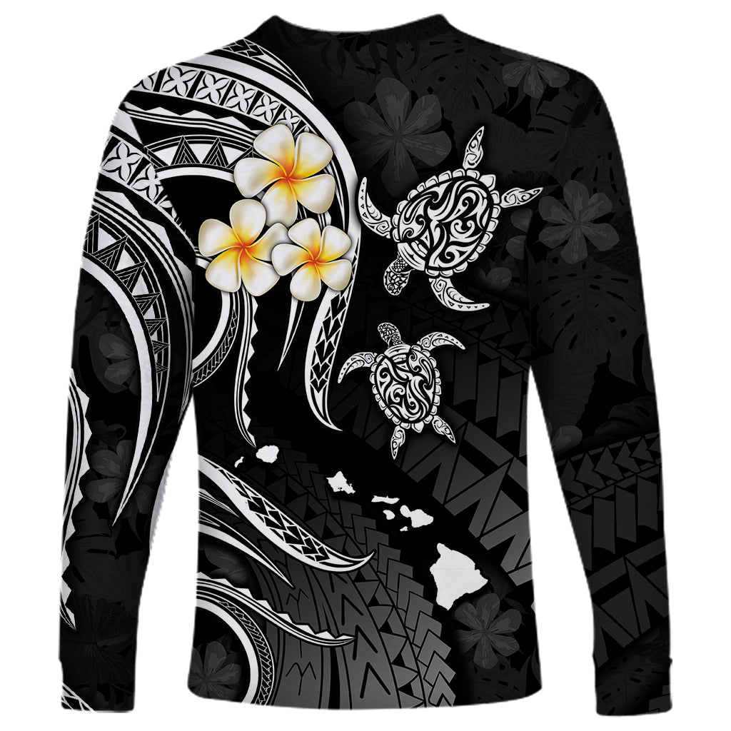 Personalised Kahoolawe Hawaii Long Sleeve Shirt Polynesian Tattoo and Pacific Plumeria White Vibe LT9 - Polynesian Pride