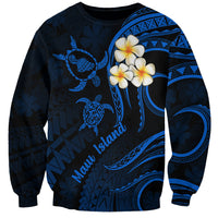 Hawaii Sweatshirt Maui Islands Pacific Plumeria Blue Vibe LT9 Unisex Blue - Polynesian Pride