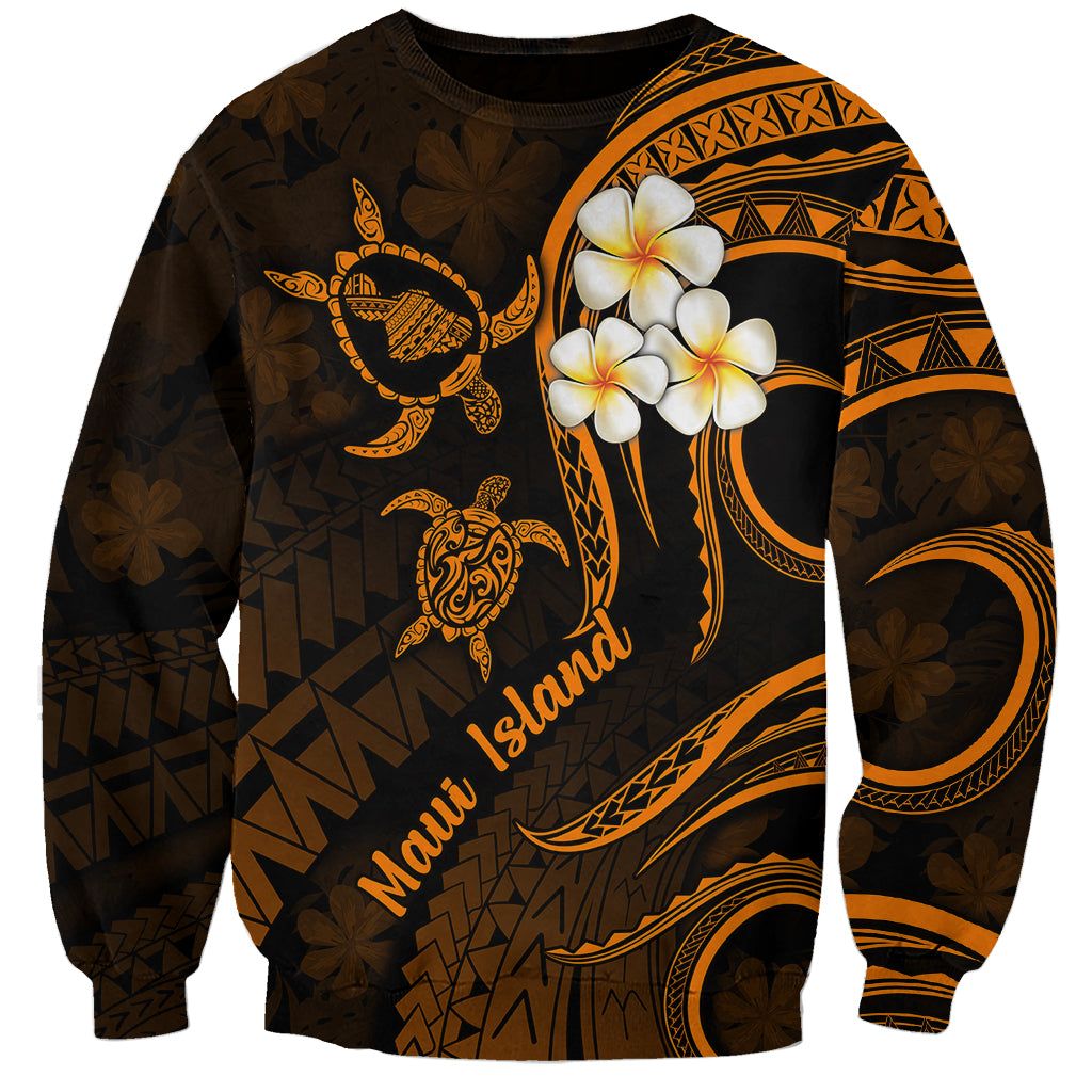 Hawaii Sweatshirt Maui Islands Pacific Plumeria Gold Vibe LT9 Unisex Gold - Polynesian Pride