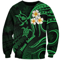 Hawaii Sweatshirt Maui Islands Pacific Plumeria Green Vibe LT9 Unisex Green - Polynesian Pride