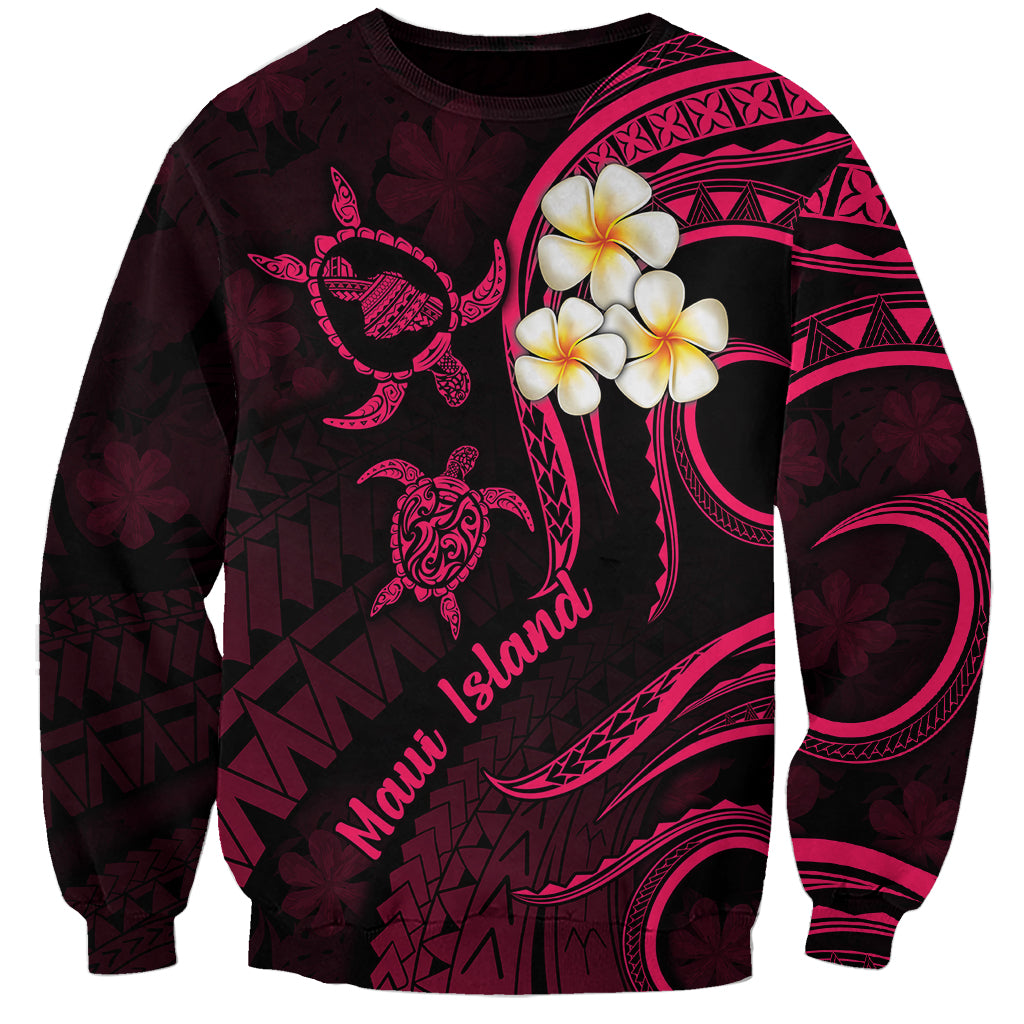 Hawaii Sweatshirt Maui Islands Pacific Plumeria Pink Vibe LT9 Unisex Pink - Polynesian Pride