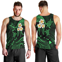 Personalised Maui Hawaii Men Tank Top Polynesian Tattoo and Pacific Plumeria Green Vibe LT9 - Polynesian Pride